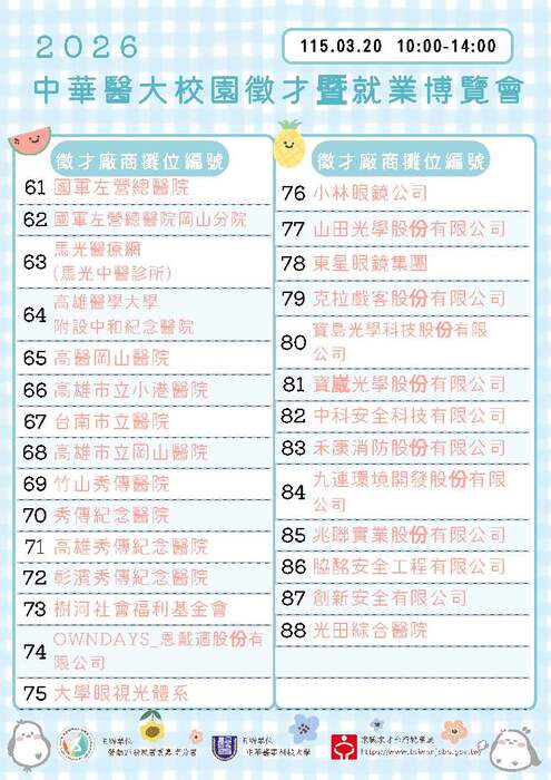 2026校園徵才技就業博覽會~同學手刀來參加圖片